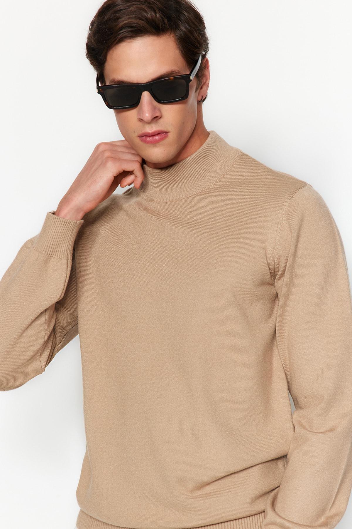 Beige Limited Edition Turtle Neck Knitted Sweater, , large image number 5