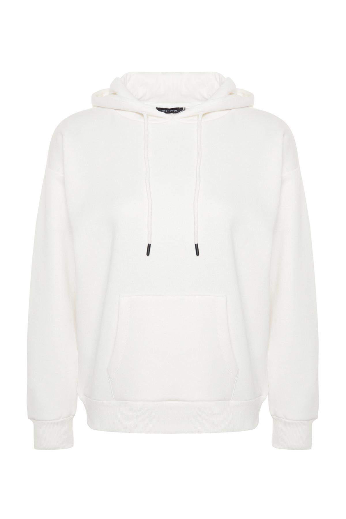 Cream Oversized Knitted Hoodie, , large image number 5