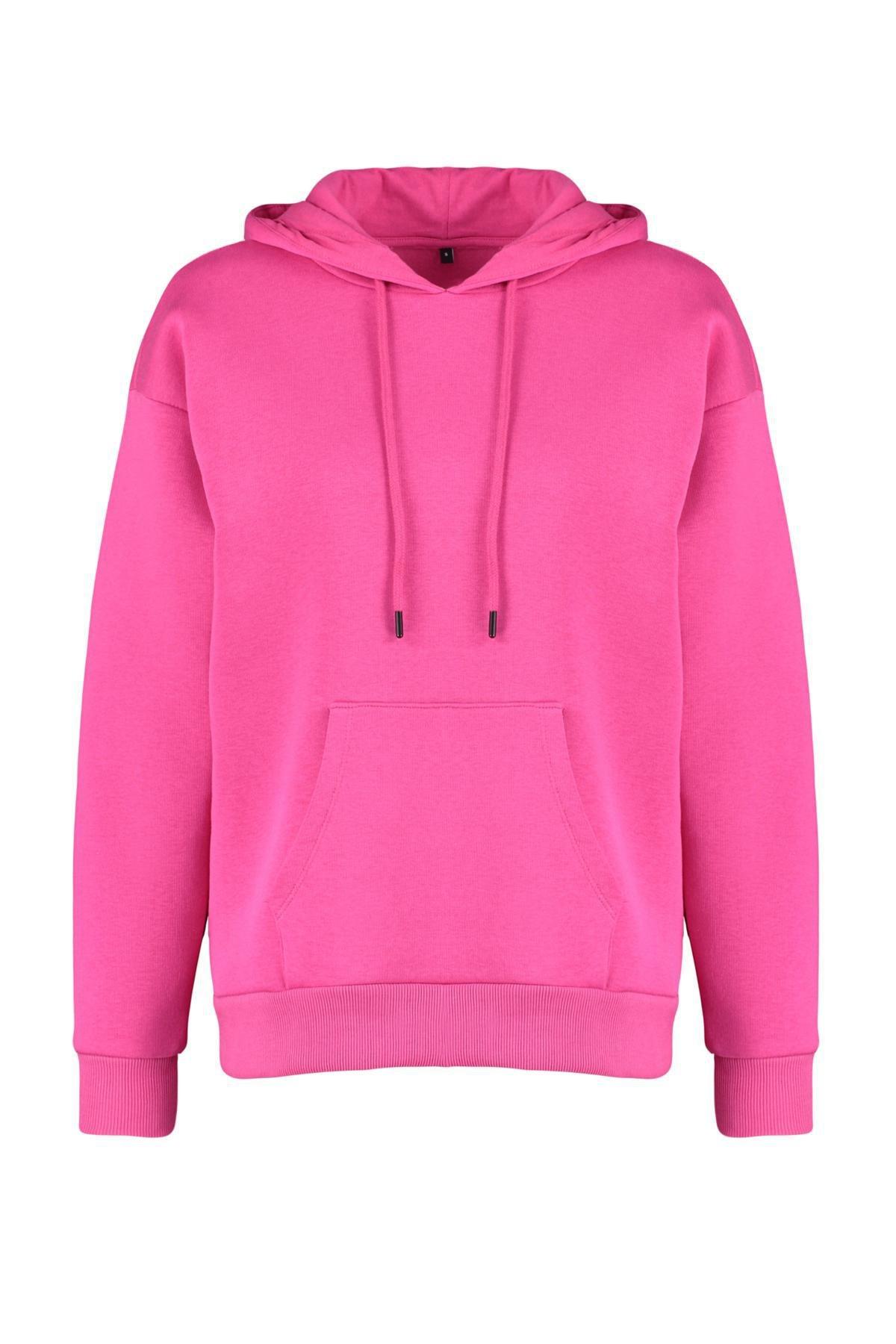 Trendyol - Pink Oversized Knitted Hoodie