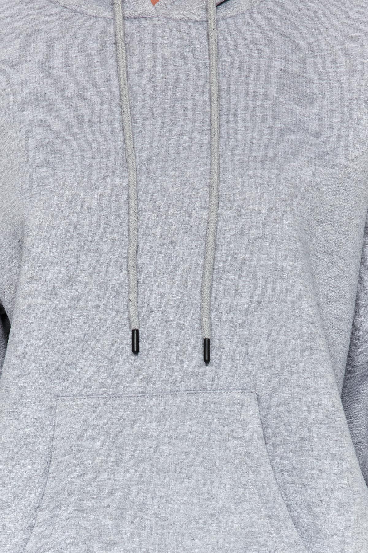Grey Oversized Knitted Hoodie, , large image number 3