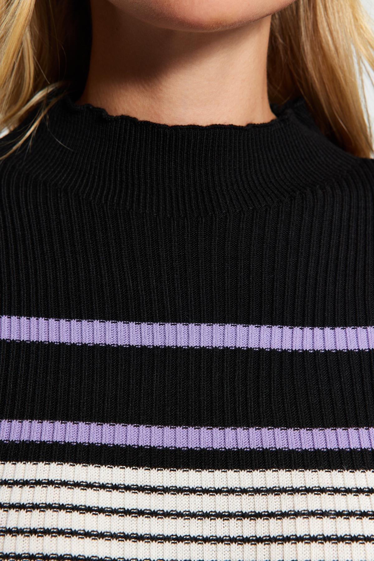 Multicolour Collared Knitted Mini Dress, , large image number 4