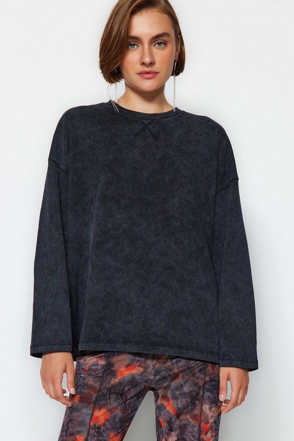 Grey Washed Knitted T-Shirt, , large image number 0