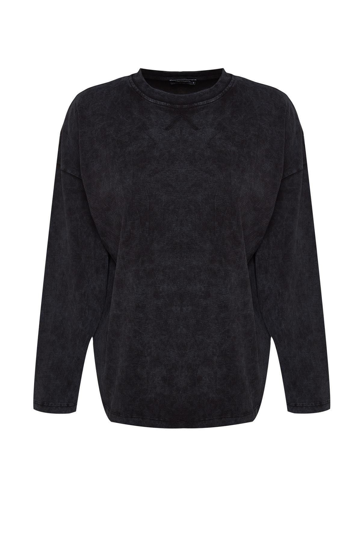 Grey Washed Knitted T-Shirt, , large image number 5