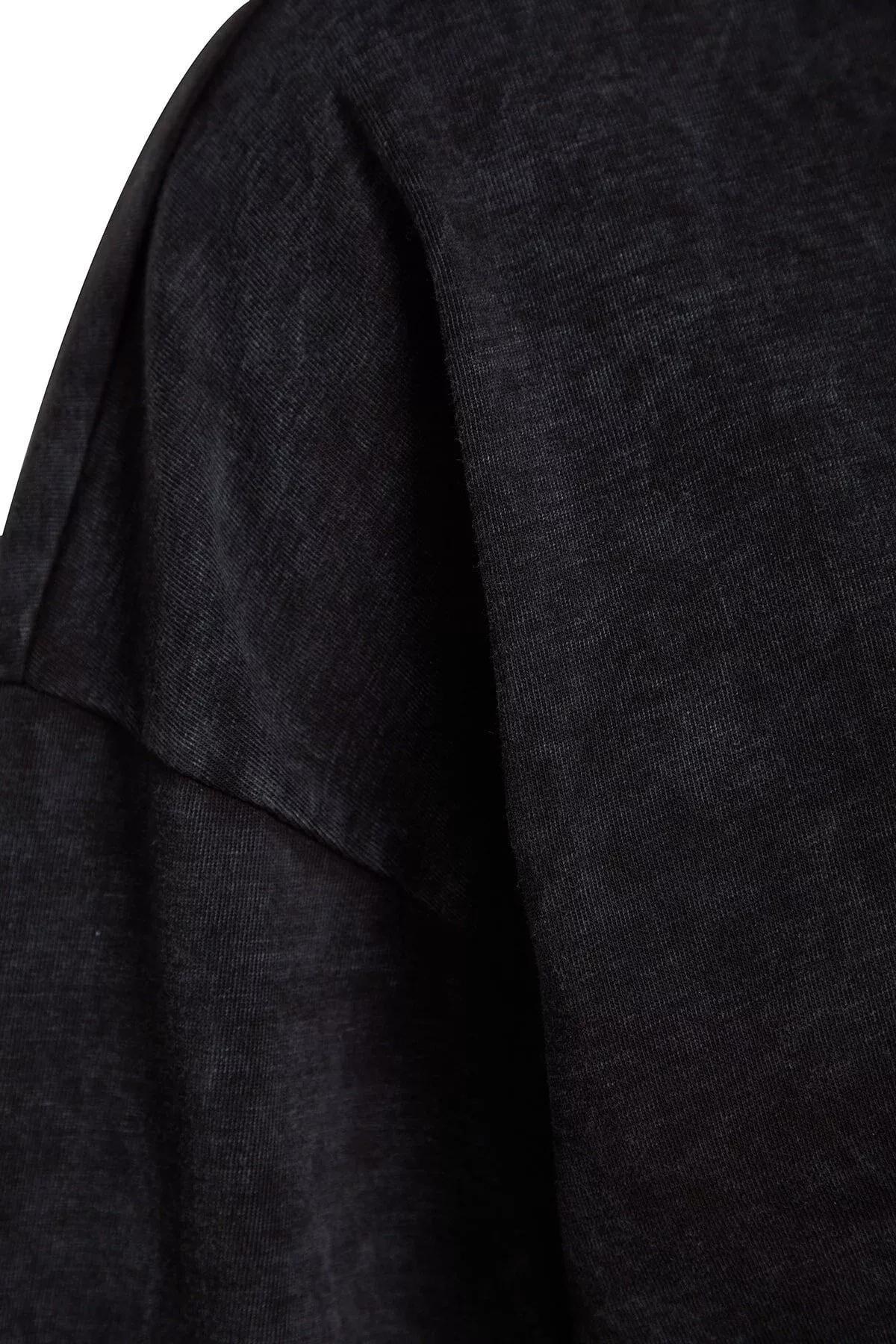 Grey Washed Knitted T-Shirt, Anthracite, large image number 6