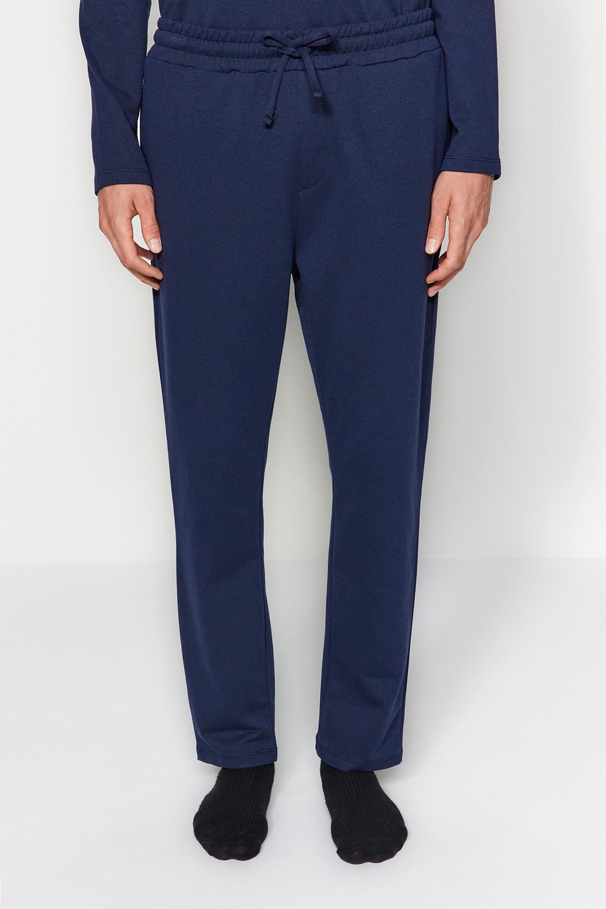Navy Knitted Pyjamas Set, , large image number 4