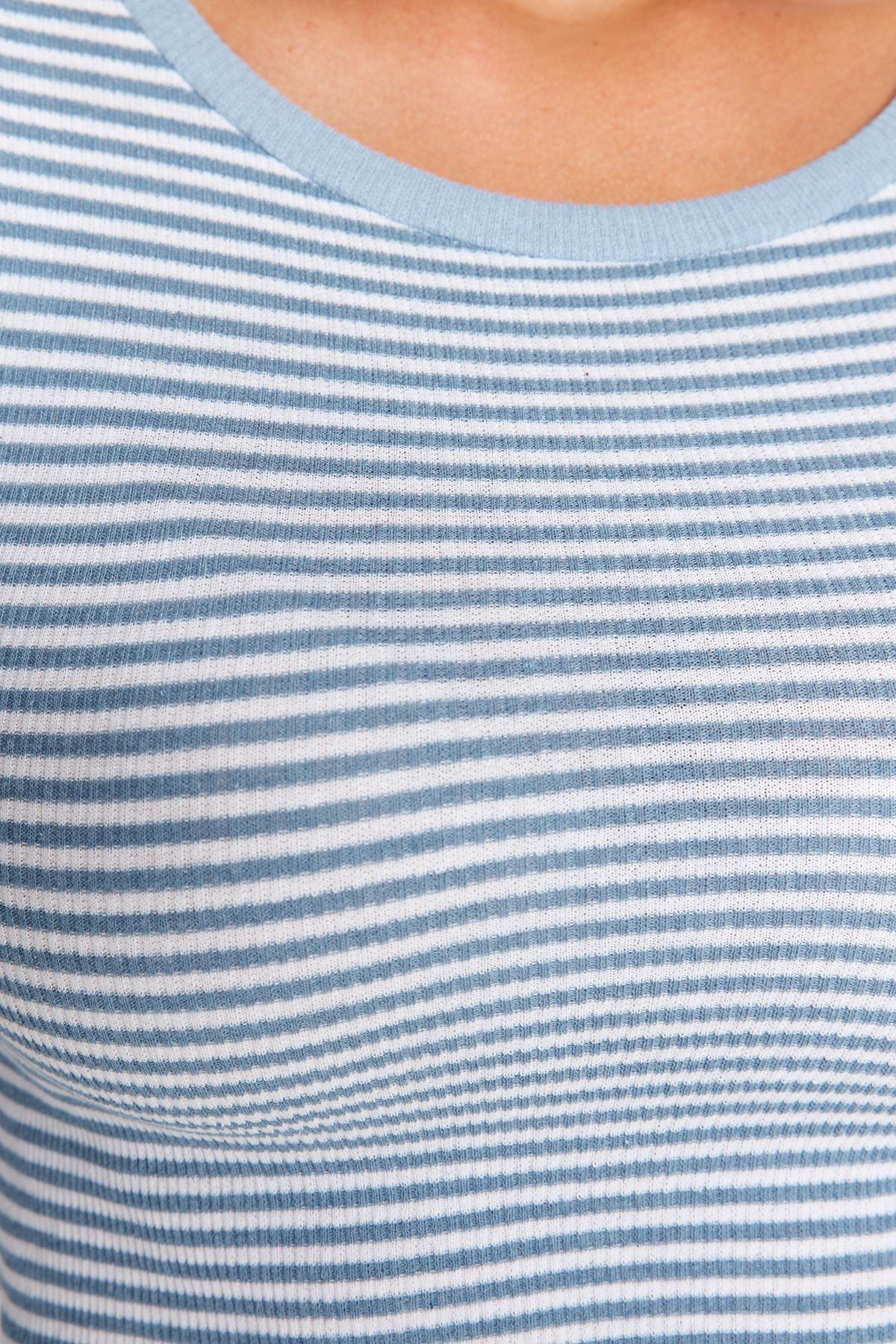 Trendyol - Navy Striped Knit Blouse, Set Of 2