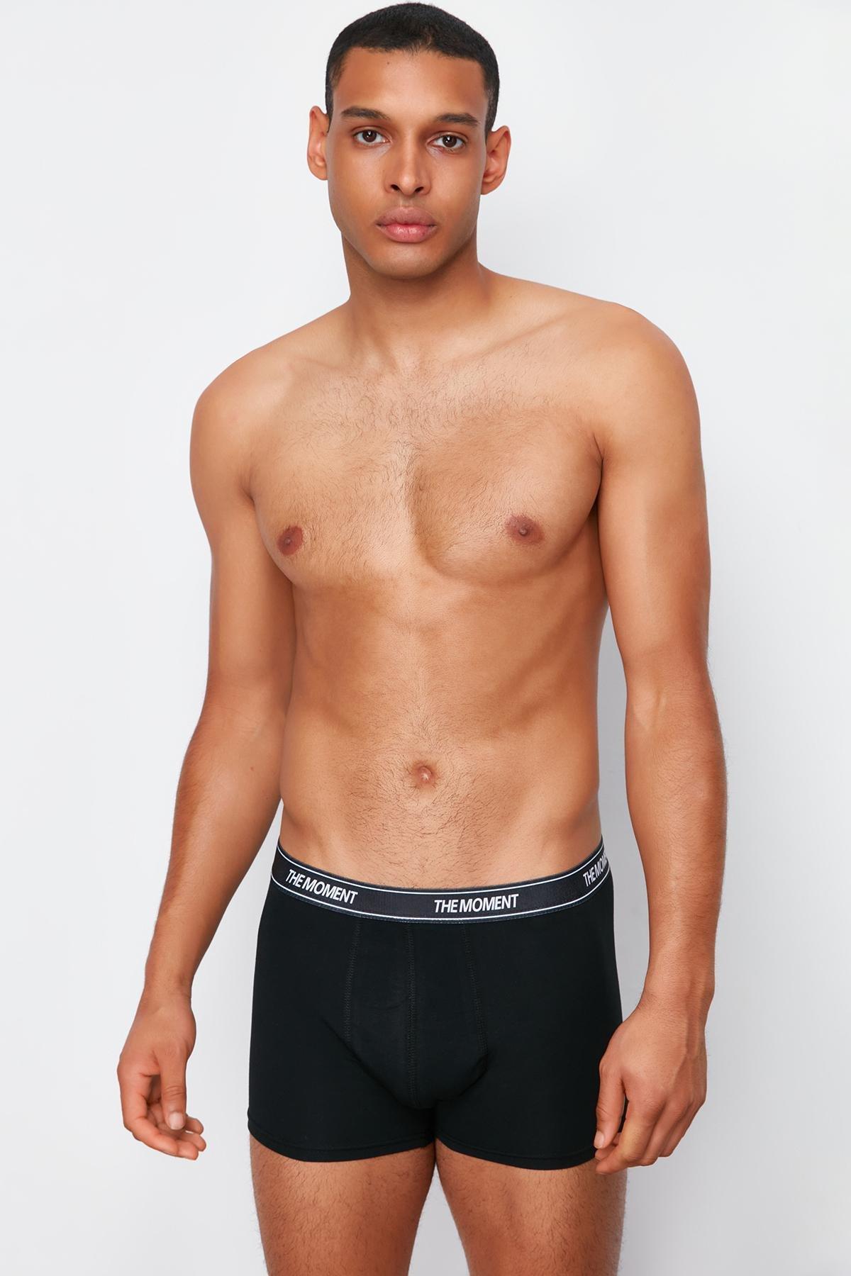 Trendyol - Black Elastic Boxer, Set Of 3