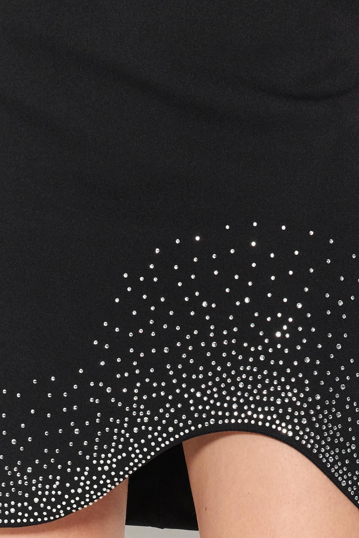 Black Printed Skirt, BLACK, large image number 6