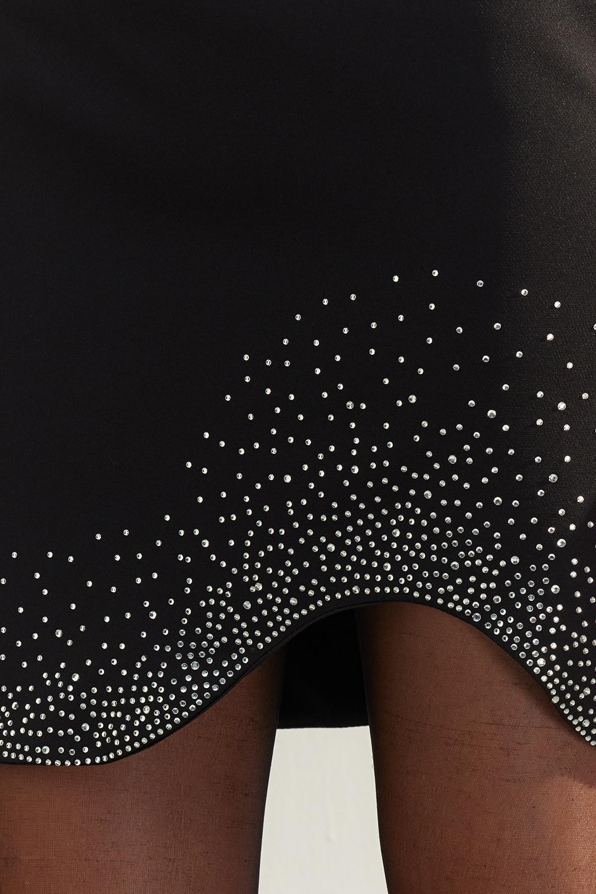 Black Printed Skirt, BLACK, large image number 9