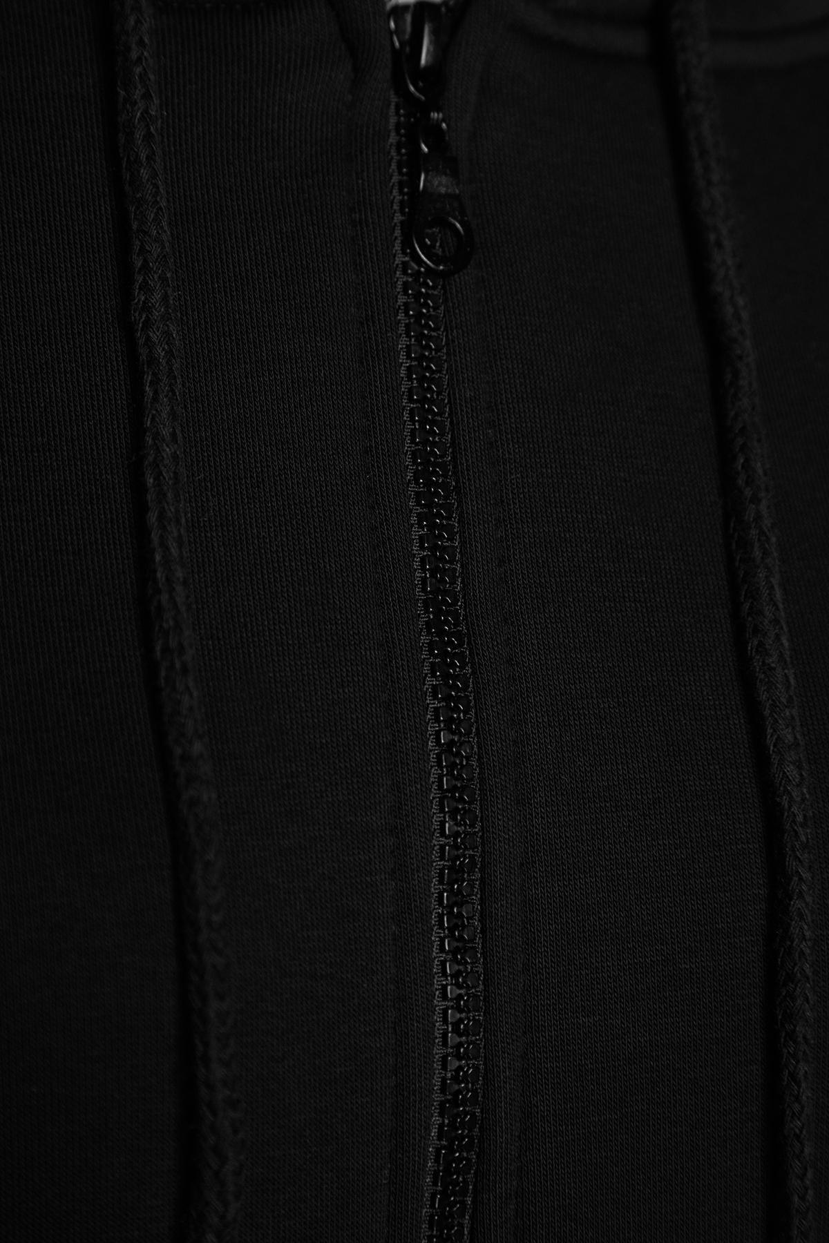 Black Oversize Fleece Hooded Jacket, , large image number 7