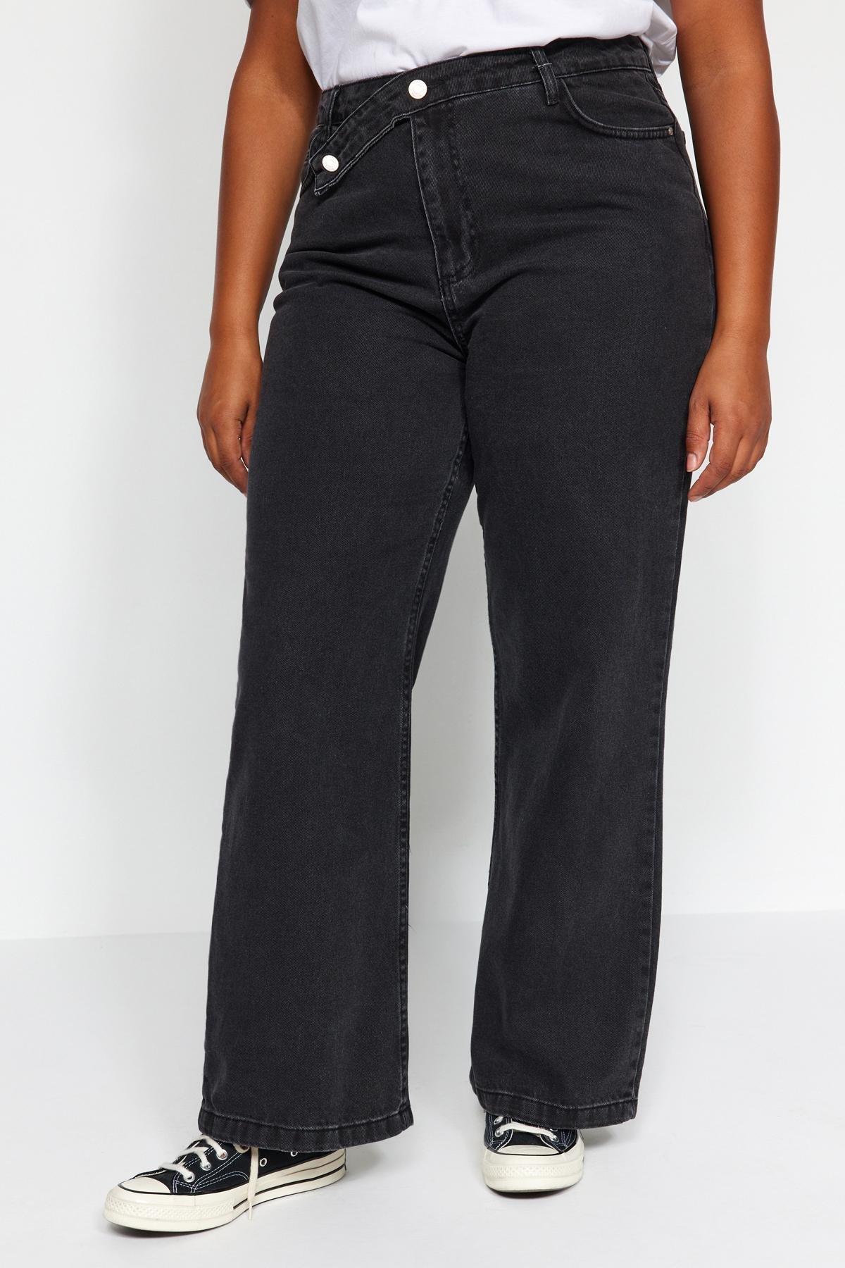 Black Wide-Cut Jeans, , large image number 5