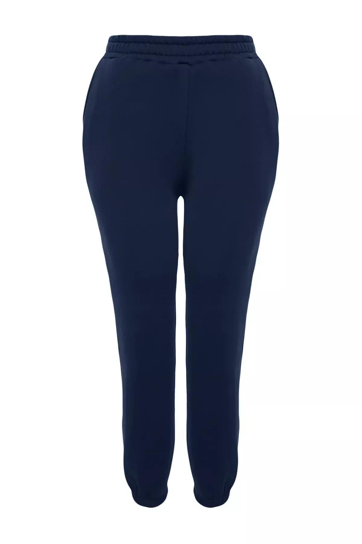 Navy Fleece Knitted Sweatpants, , large image number 5