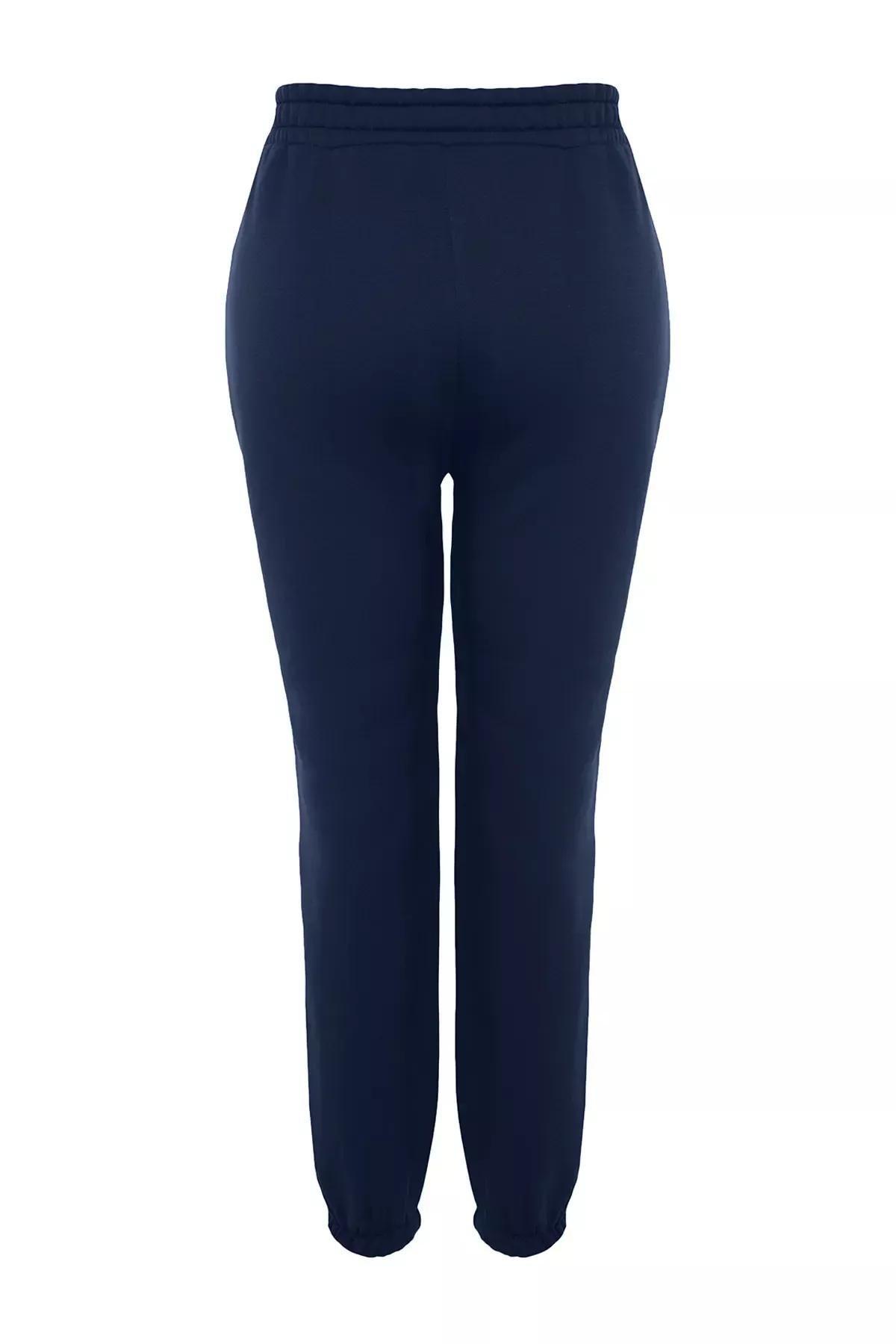 Navy Fleece Knitted Sweatpants, , large image number 6