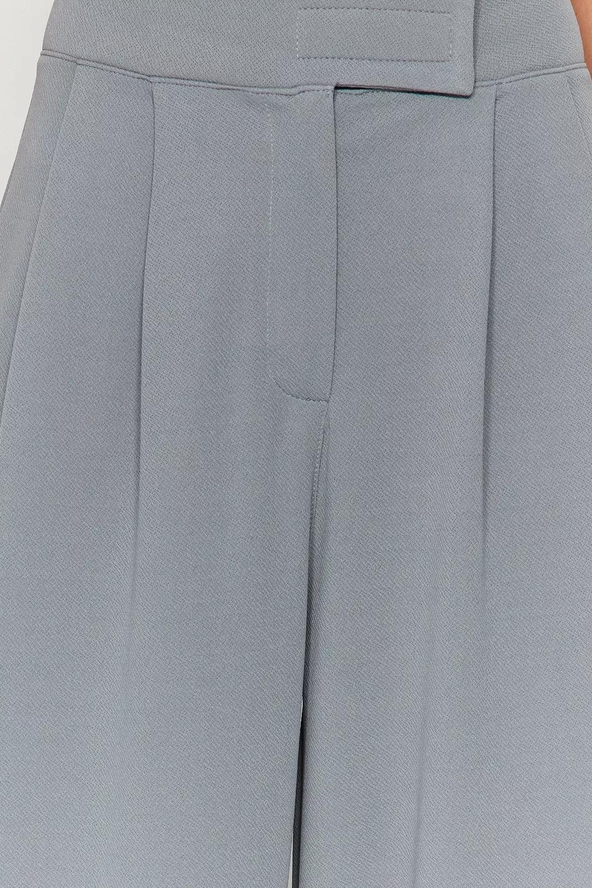 Grey High Waist Wide Leg Knitted Trousers, C101_1653, large image number 4