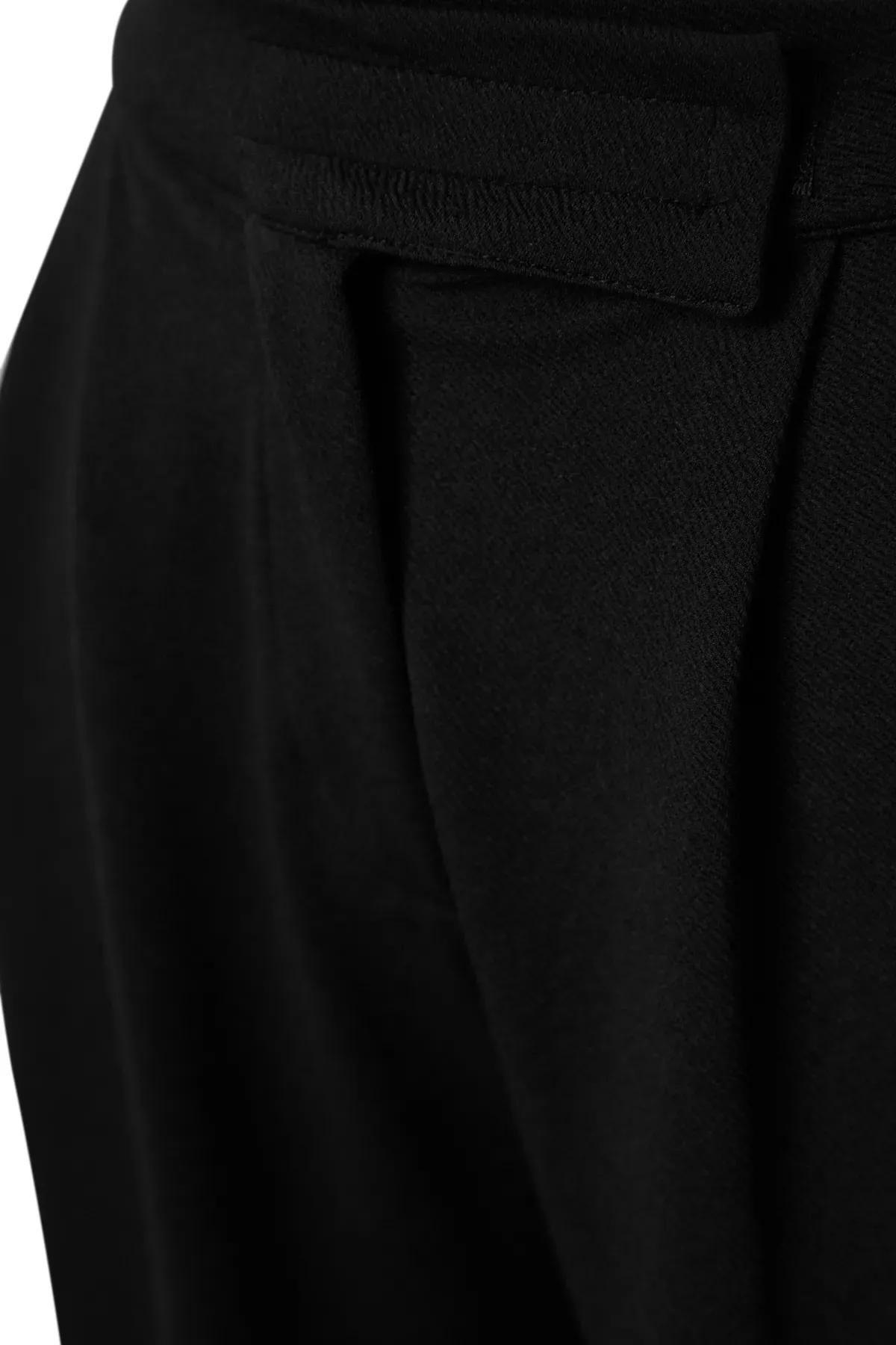 Black High Waist Pleated Wide Pants, BLACK, large image number 6