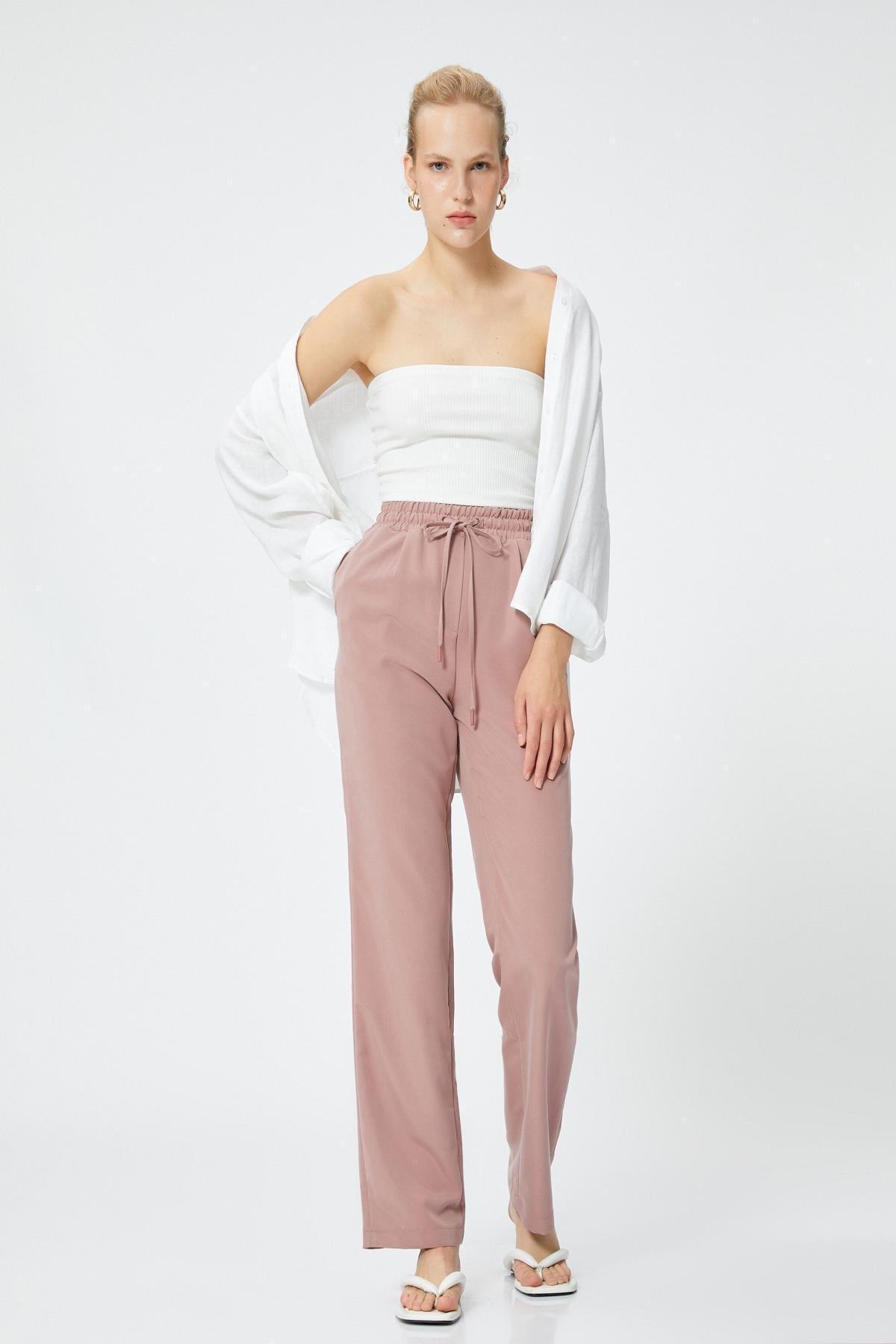 Koton - Pink Tied Waist Trousers