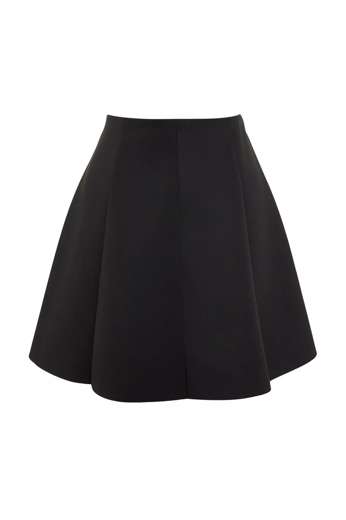 Black Skater Knitted Mini Skirt, BLACK, large image number 5