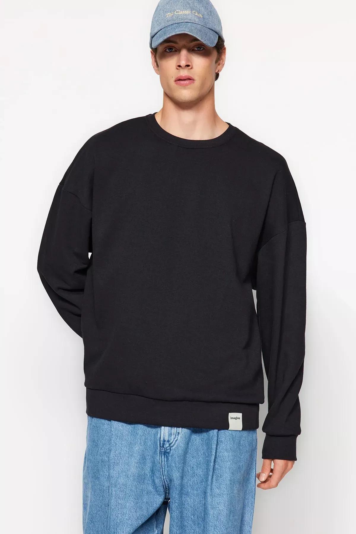 Multicolour Oversized Sweatshirt, Set Of 2, Black-Grey, large image number 2