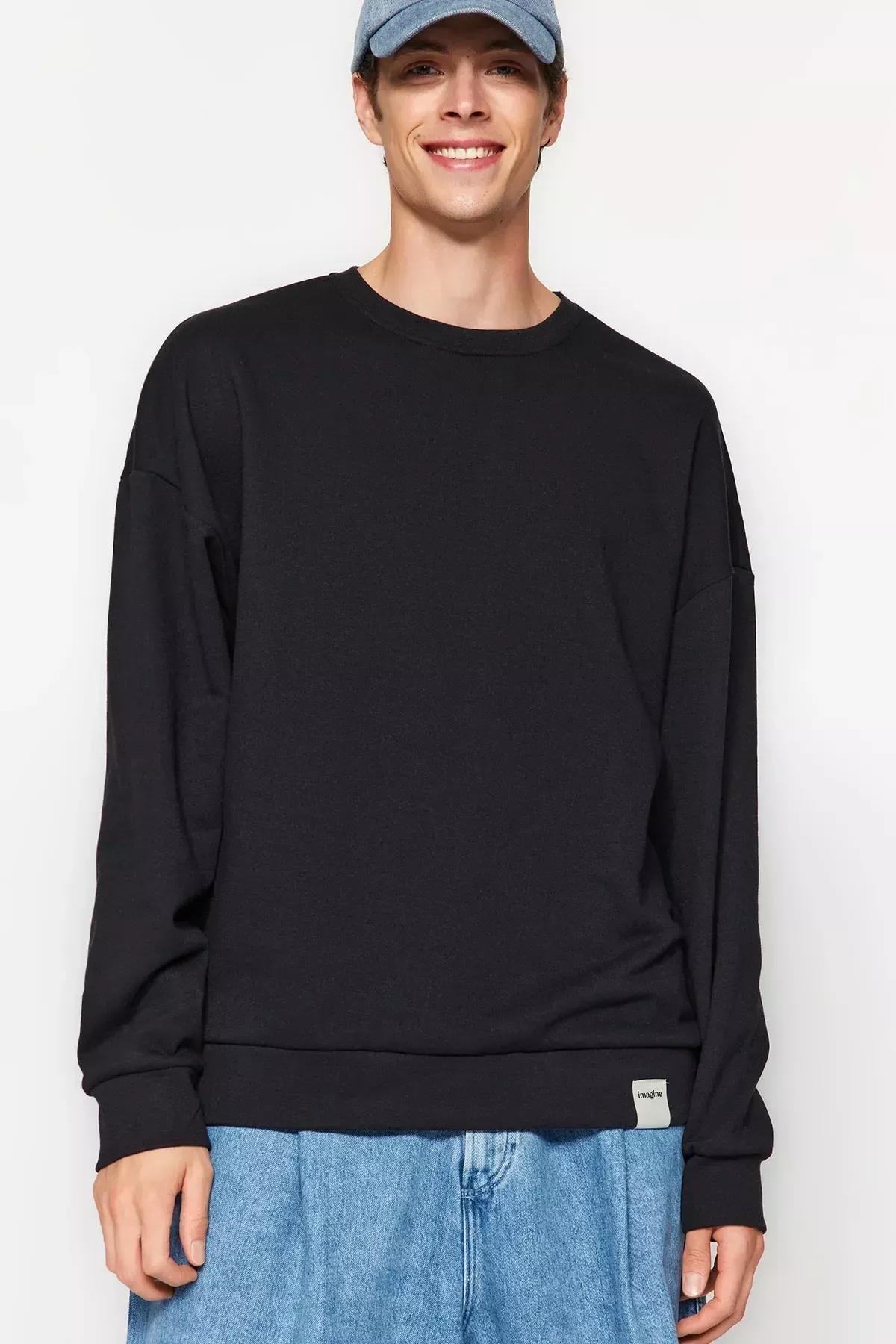 Multicolour Oversized Sweatshirt, Set Of 2, Black-Grey, large image number 3