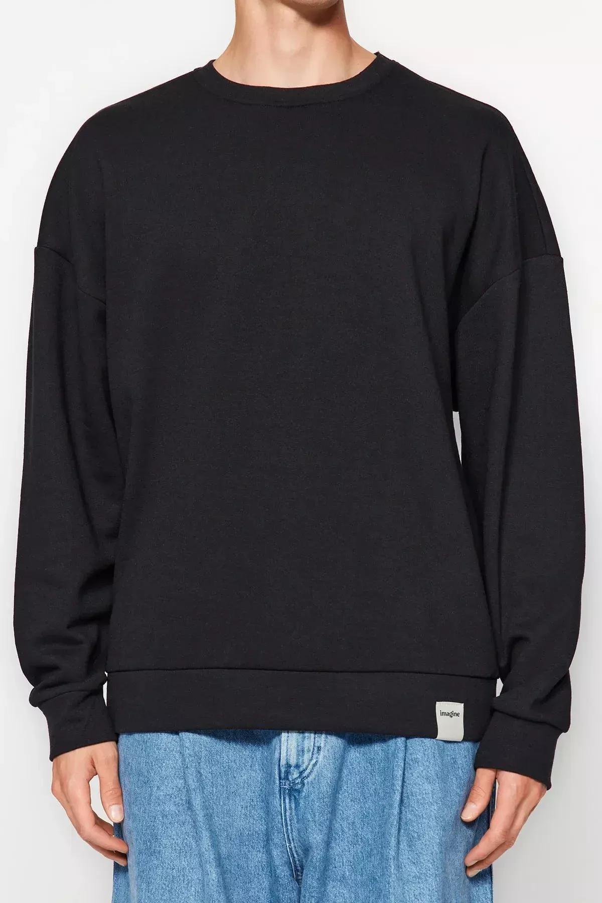 Multicolour Oversized Sweatshirt, Set Of 2, Black-Grey, large image number 5