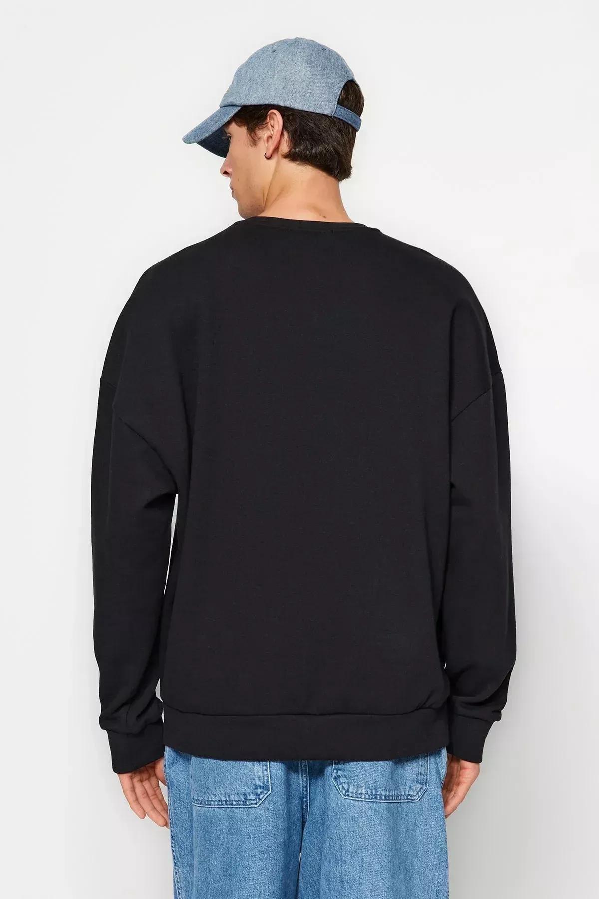 Multicolour Oversized Sweatshirt, Set Of 2, Black-Grey, large image number 7