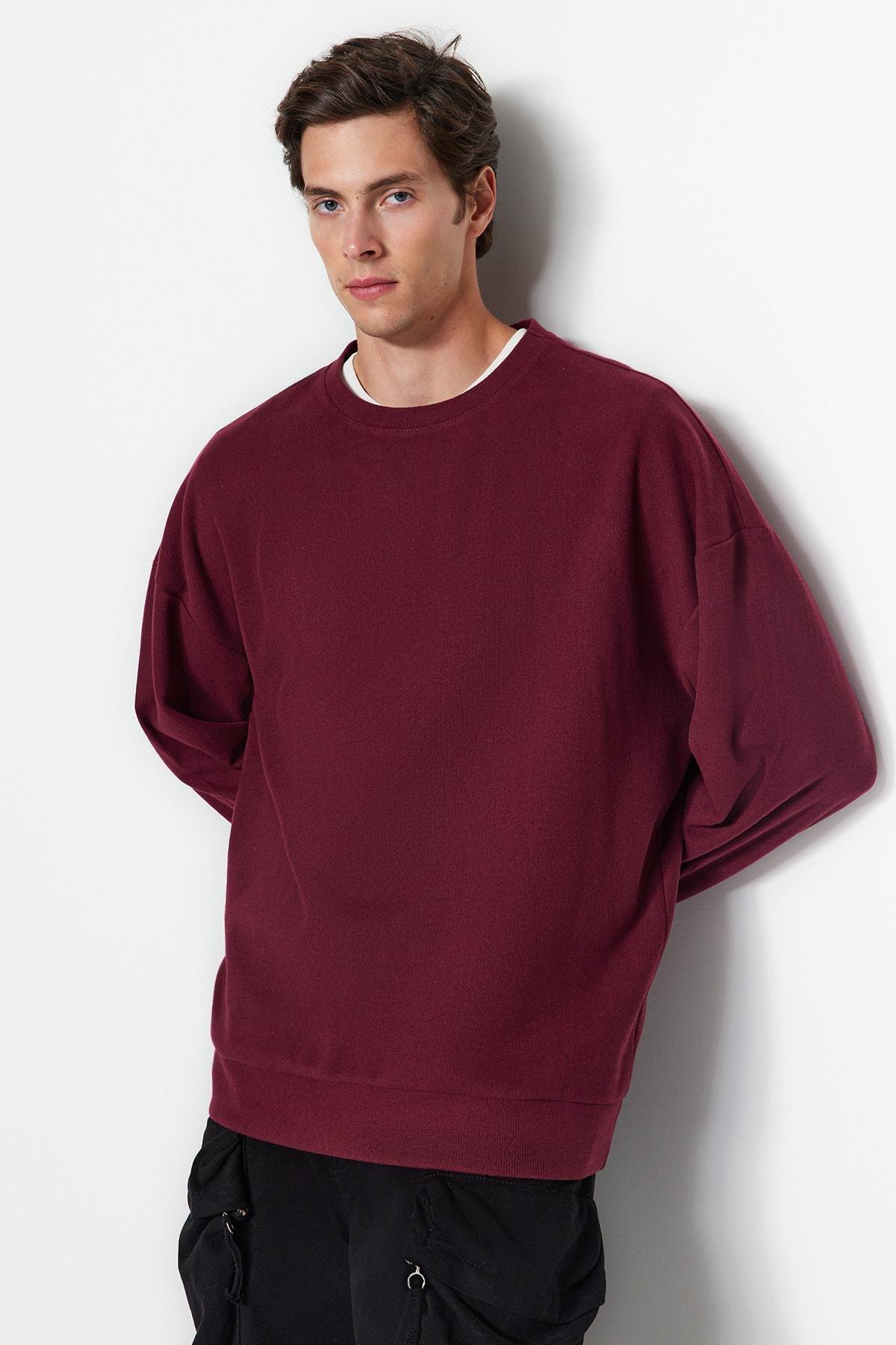 Red Oversized Sweatshirt, , large image number 0