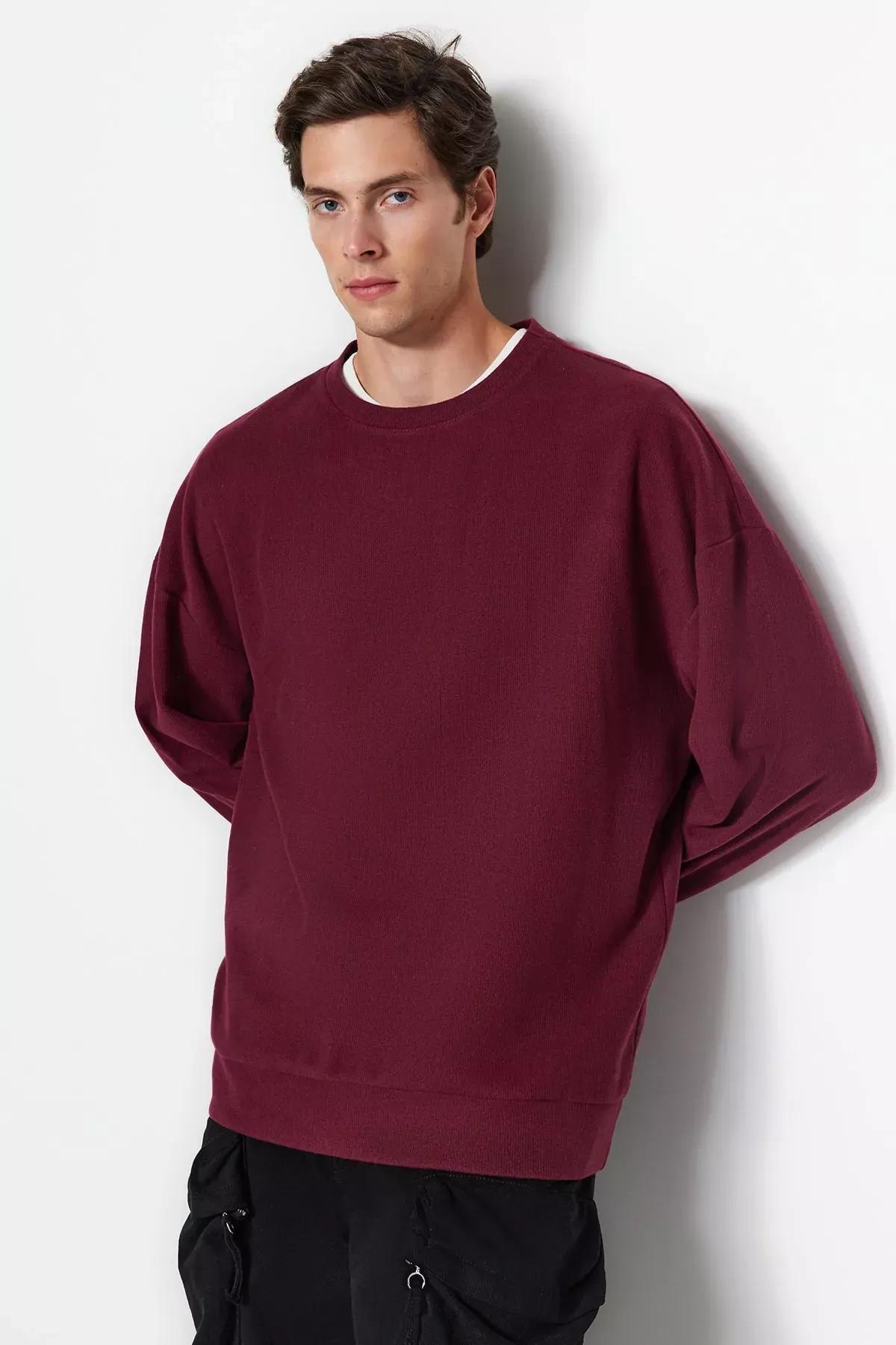 Red Oversized Sweatshirt, , large image number 0