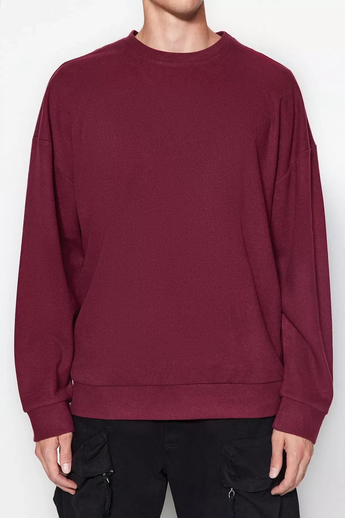 Red Oversized Sweatshirt, , large image number 3