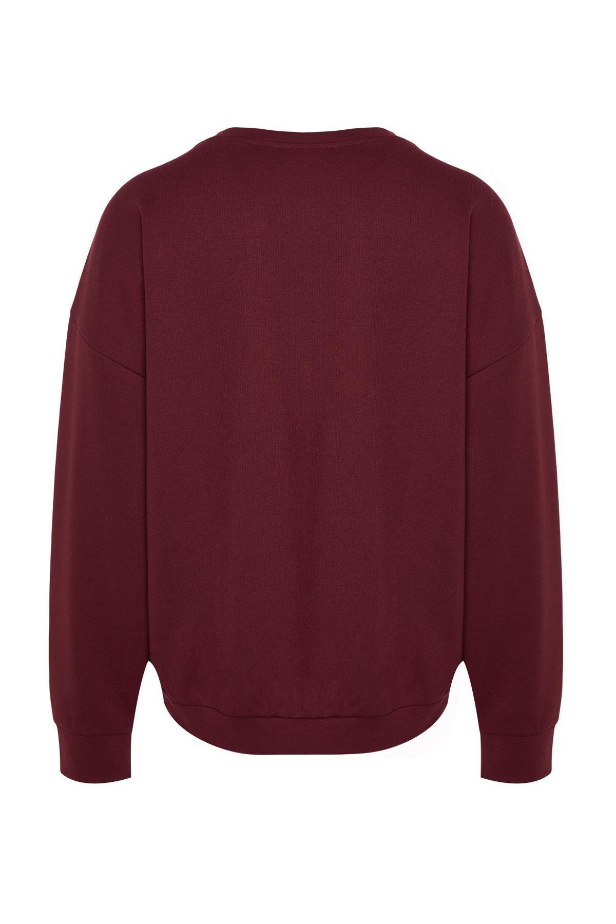 Red Oversized Sweatshirt, , large image number 6