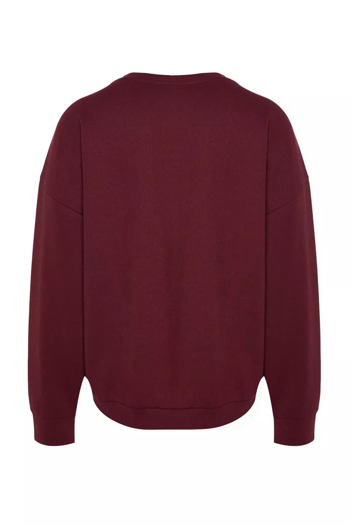 Red Oversized Sweatshirt, , large image number 6