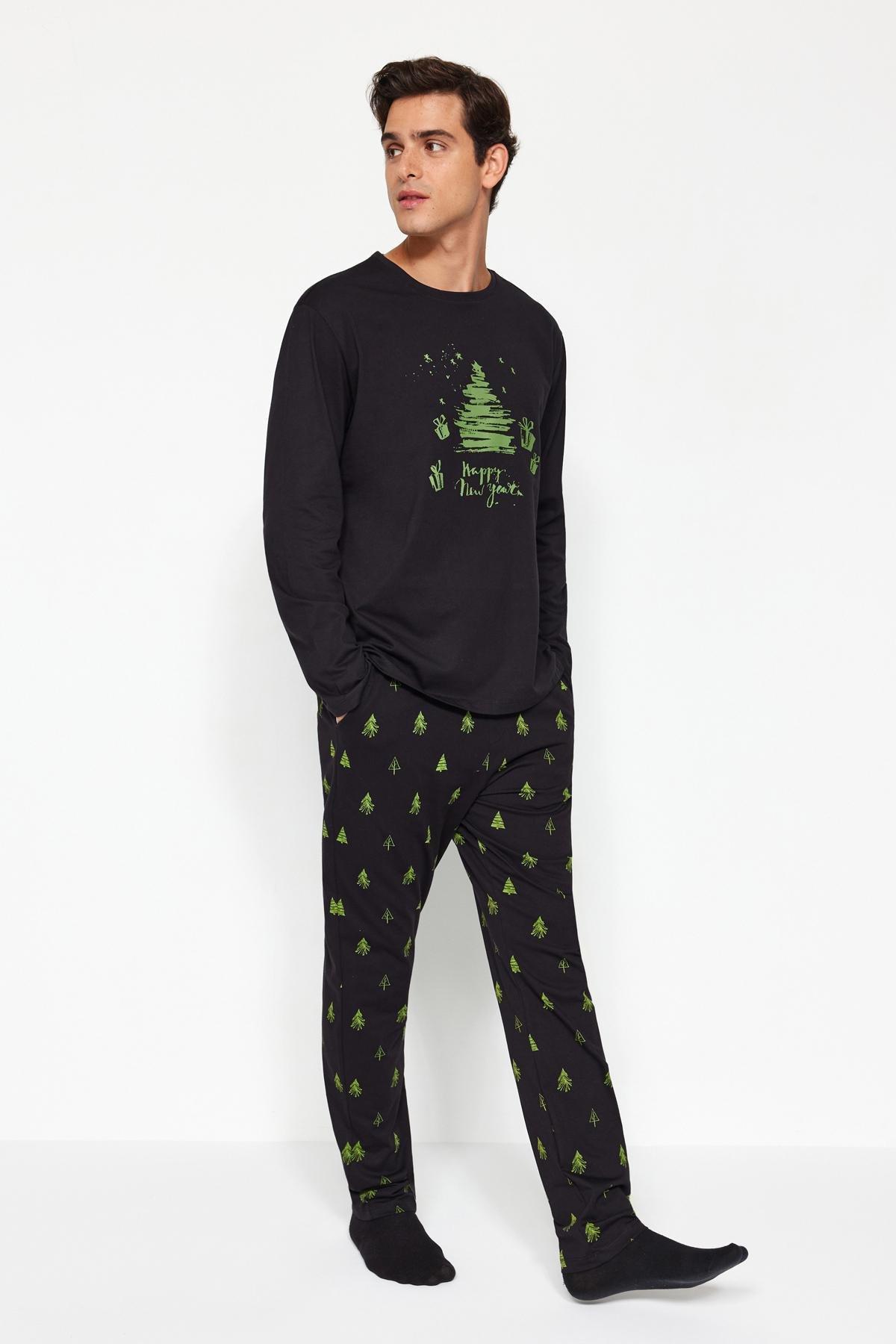 Black Knitted Pyjamas Set, , large image number 2