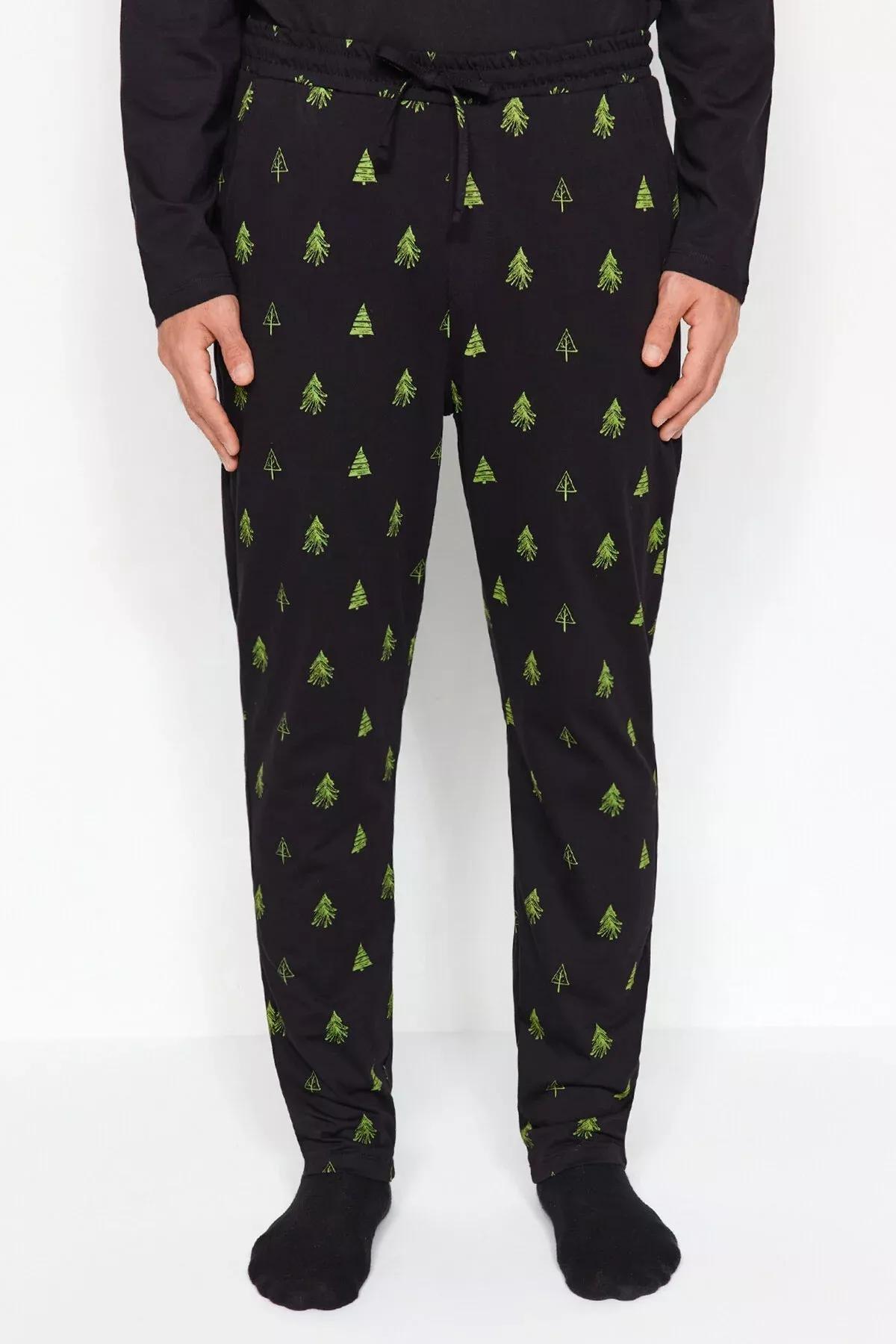 Black Knitted Pyjamas Set, BLACK, large image number 6