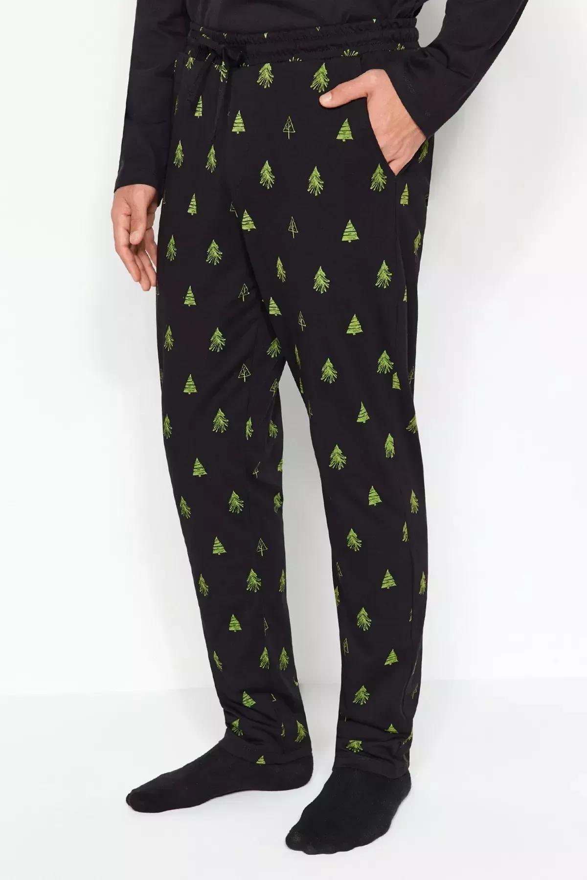 Black Knitted Pyjamas Set, BLACK, large image number 7