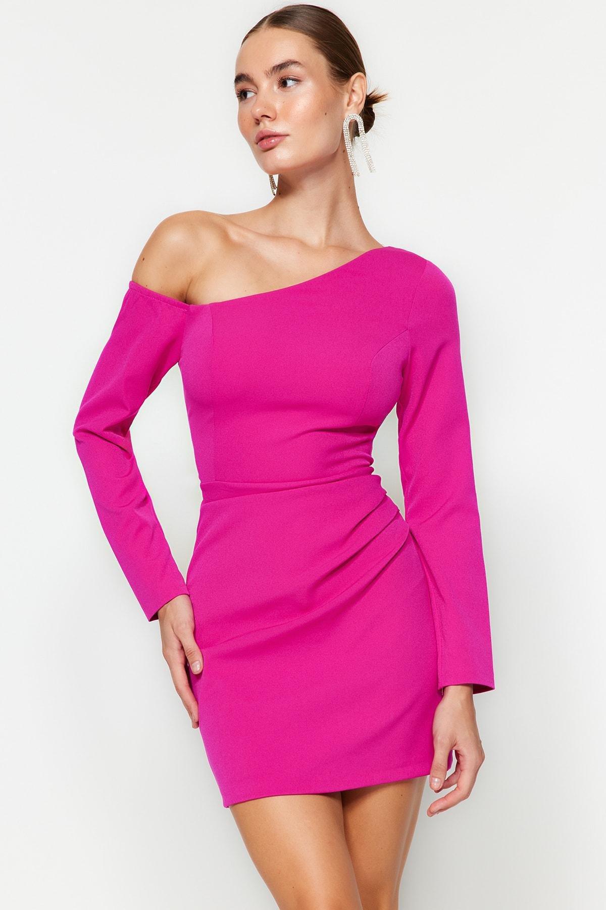 Pink Draping Occasionwear Dress, , large image number 0