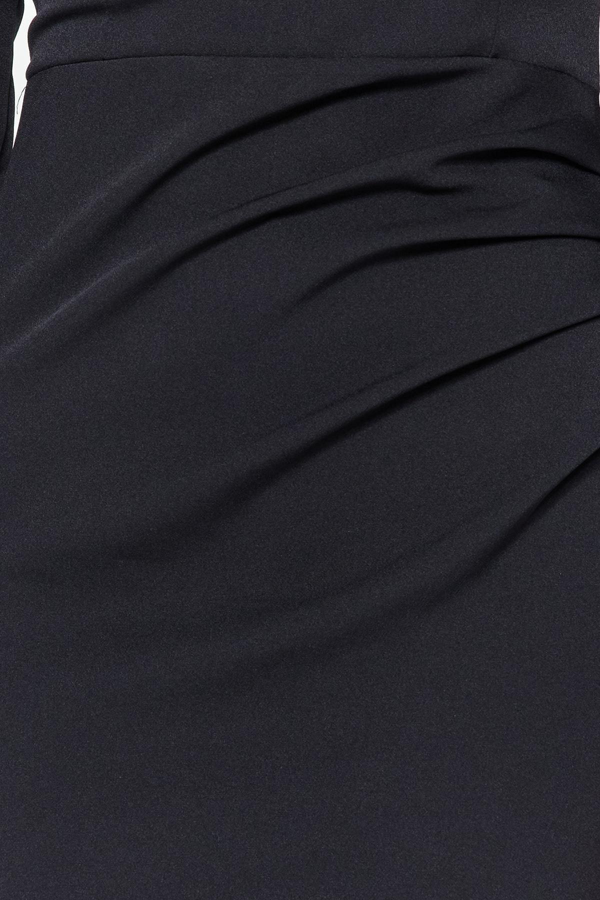 Black Draping Occasionwear Dress, , large image number 4
