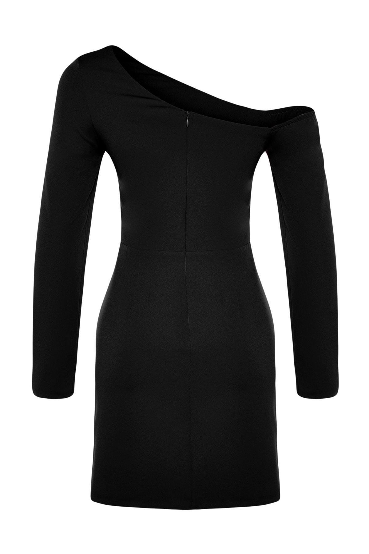Black Draping Occasionwear Dress, , large image number 7