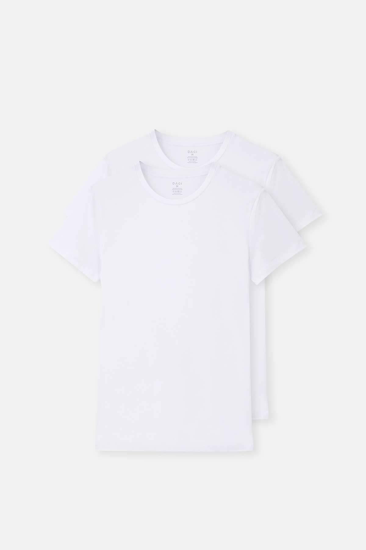 Dagi - White Compact T-Shirt, Set Of 2