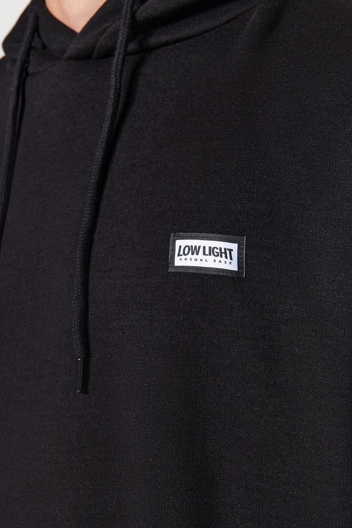 Black Oversized Hoodie, BLACK, large image number 1