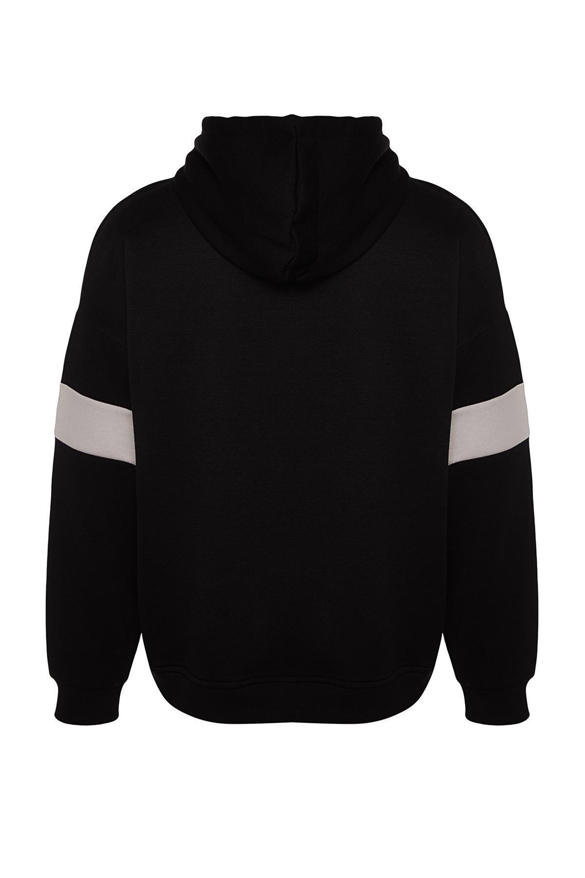 Black Oversized Hoodie, BLACK, large image number 7