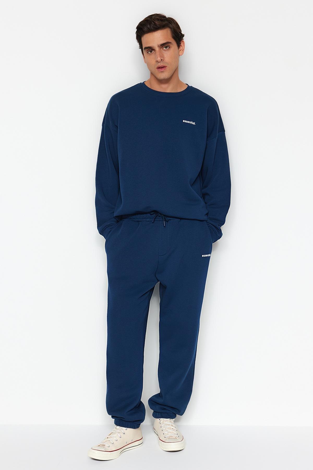 Blue Oversized Printed Tracksuit Co-Ord Set, , large image number 0