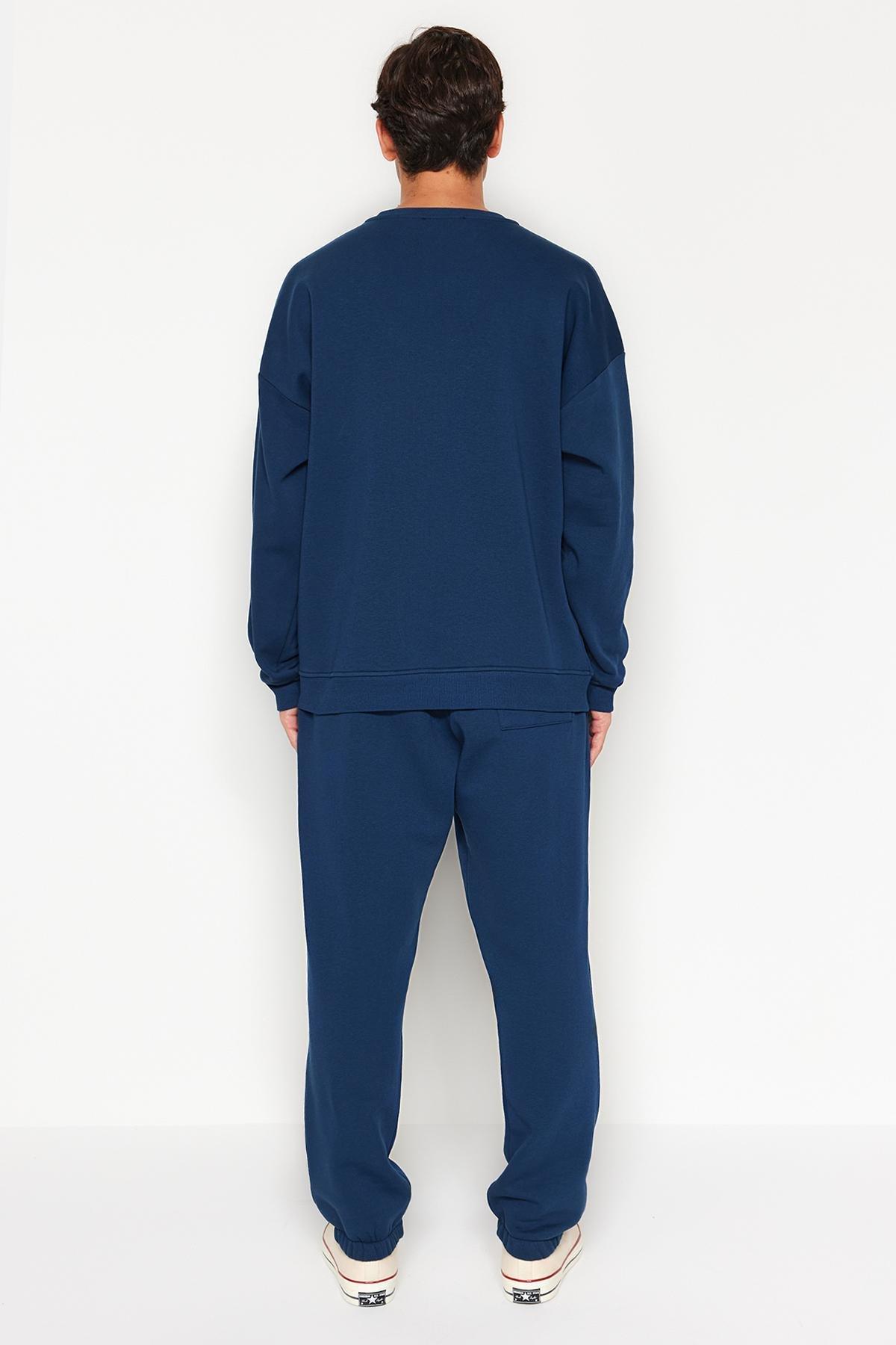 Blue Oversized Printed Tracksuit Co-Ord Set, , large image number 6