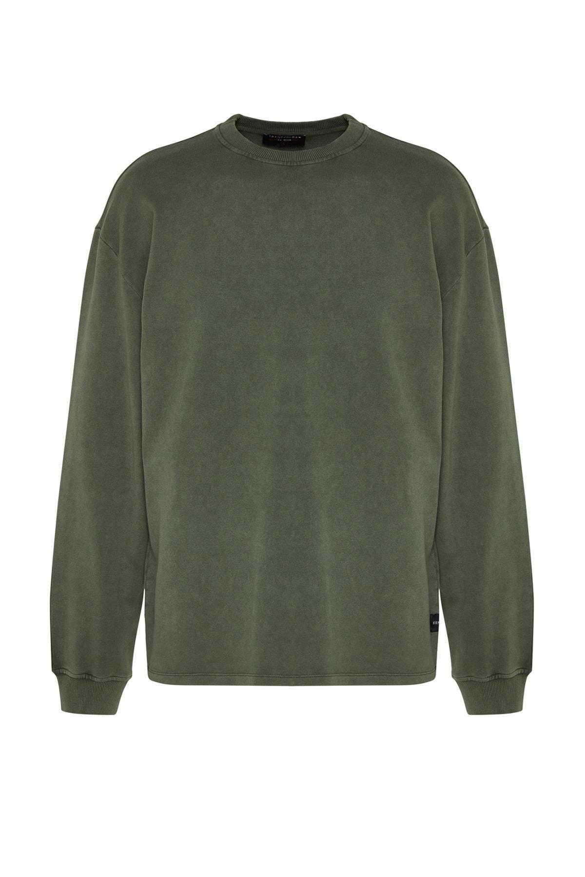 Khaki Limited Edition Labelled Washed Sweatshirt, , large image number 7