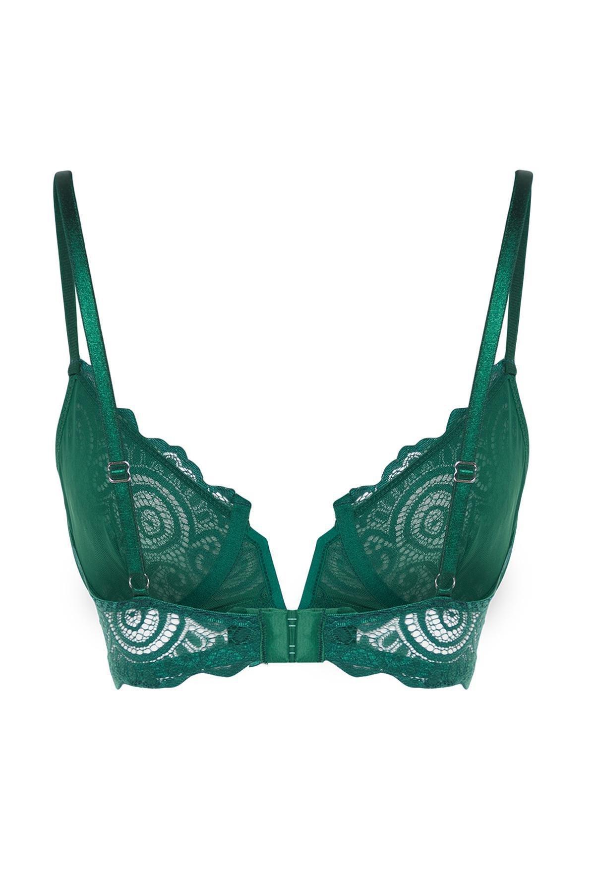 Trendyol - Green Laced Underwired Knitted Bra