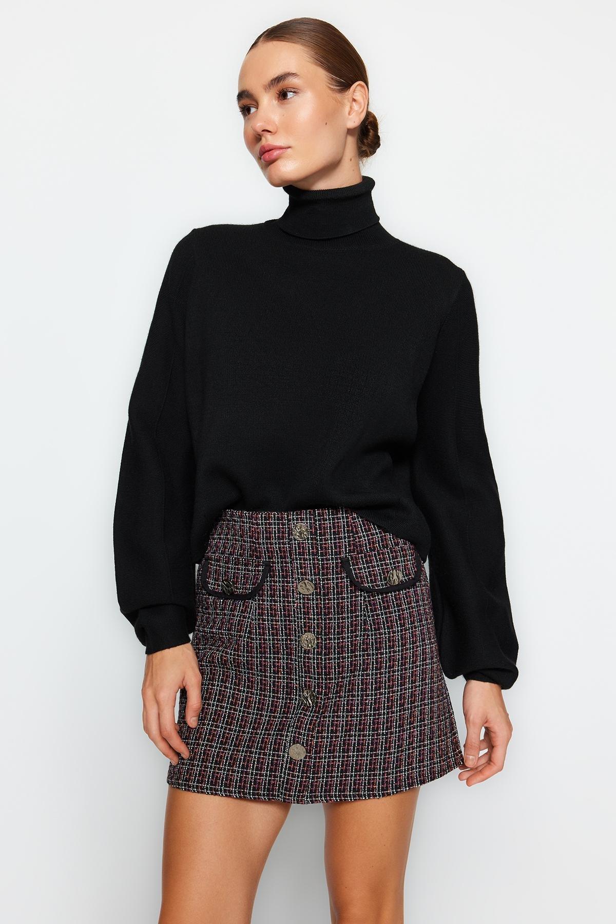 Multicolour Checkered Woven Mini Skirt, , large image number 2
