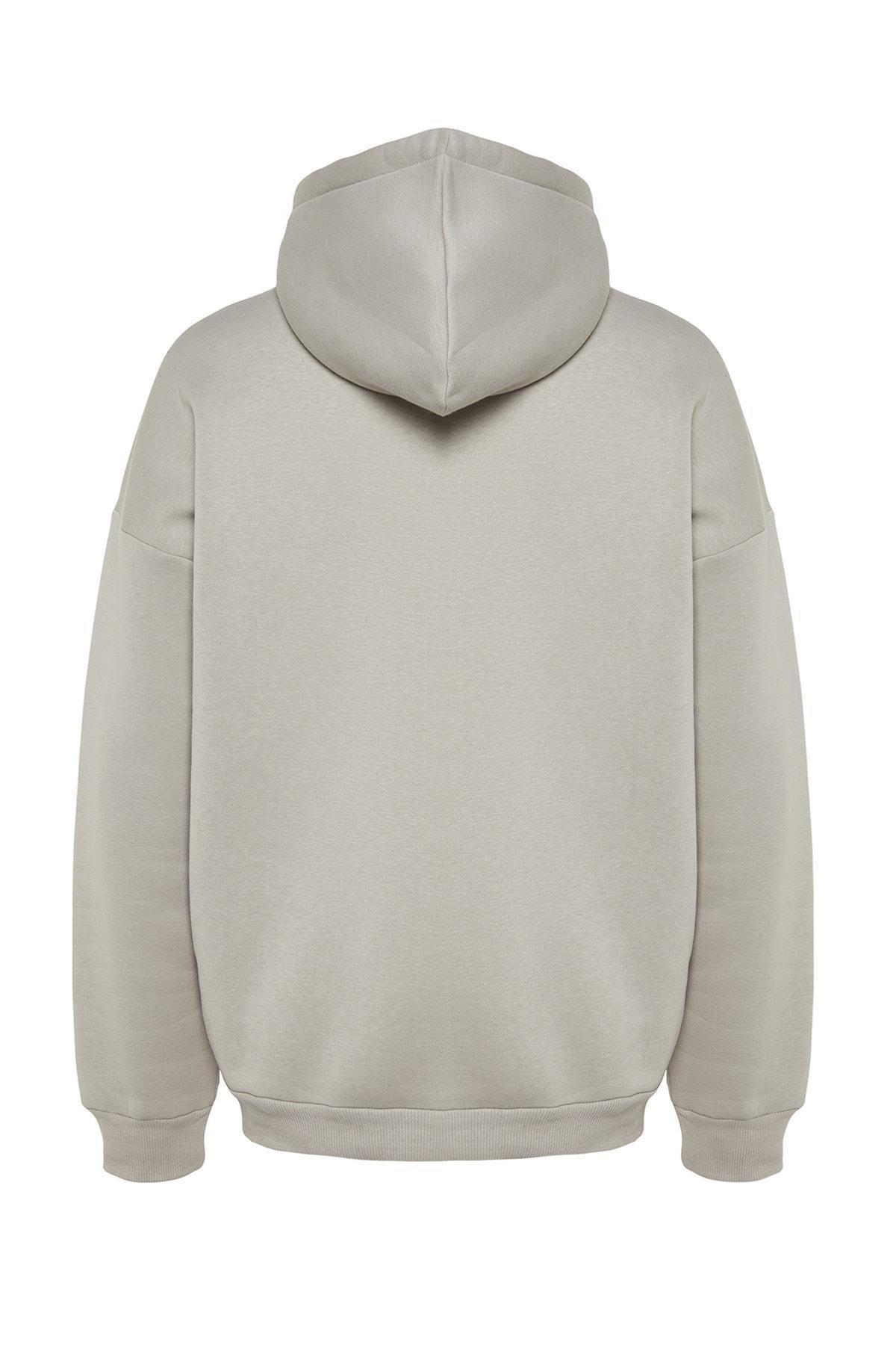 Grey Graphic Casual Hoodie, , large image number 7