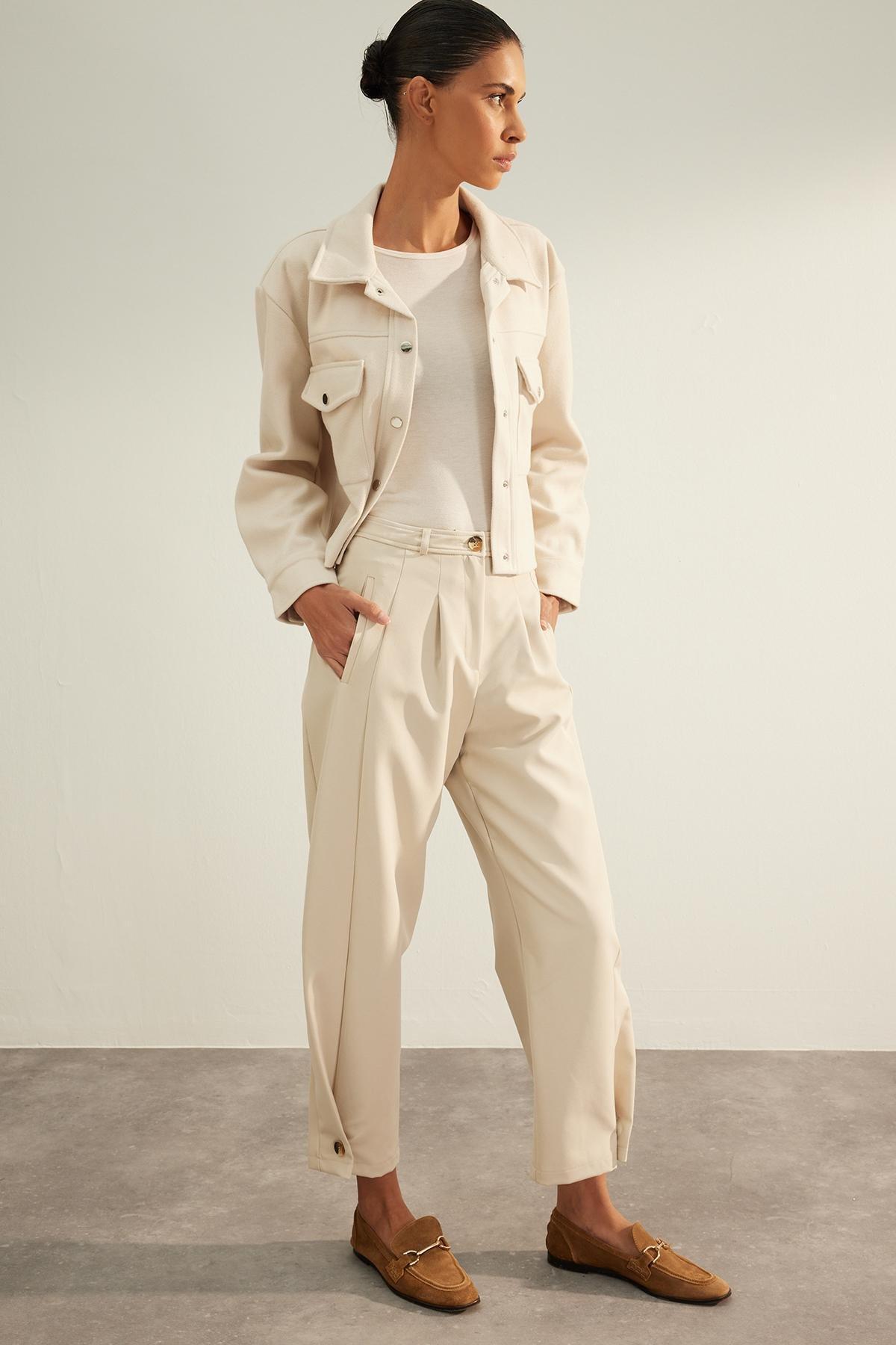 Trendyol - Cream Knitted Trousers