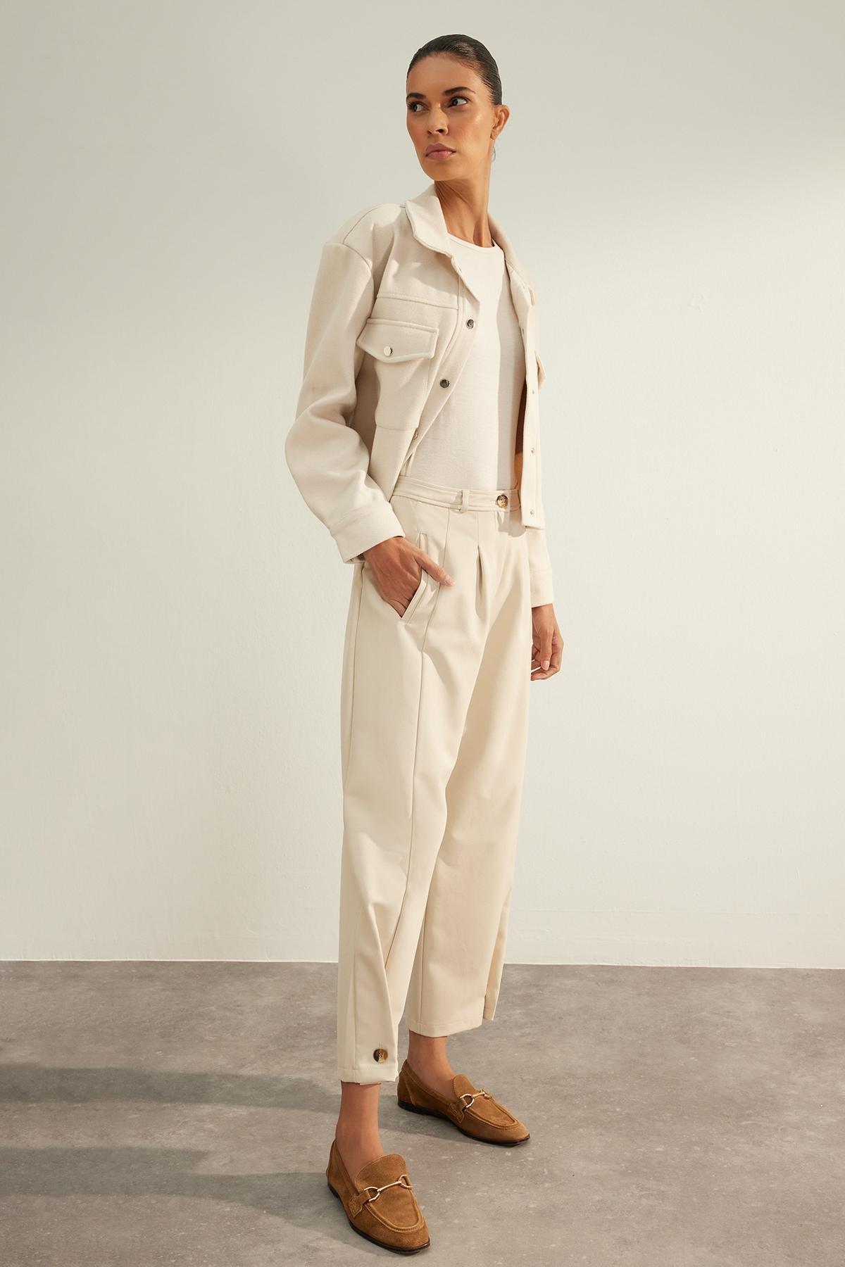 Trendyol - Cream Knitted Trousers