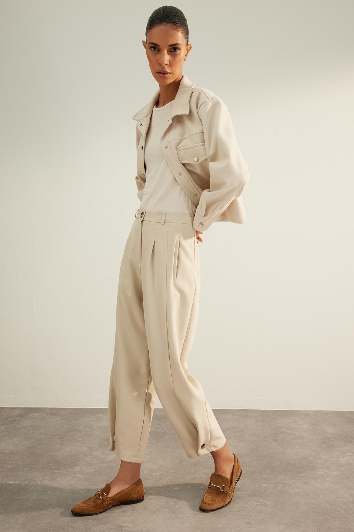 Trendyol - Cream Knitted Trousers