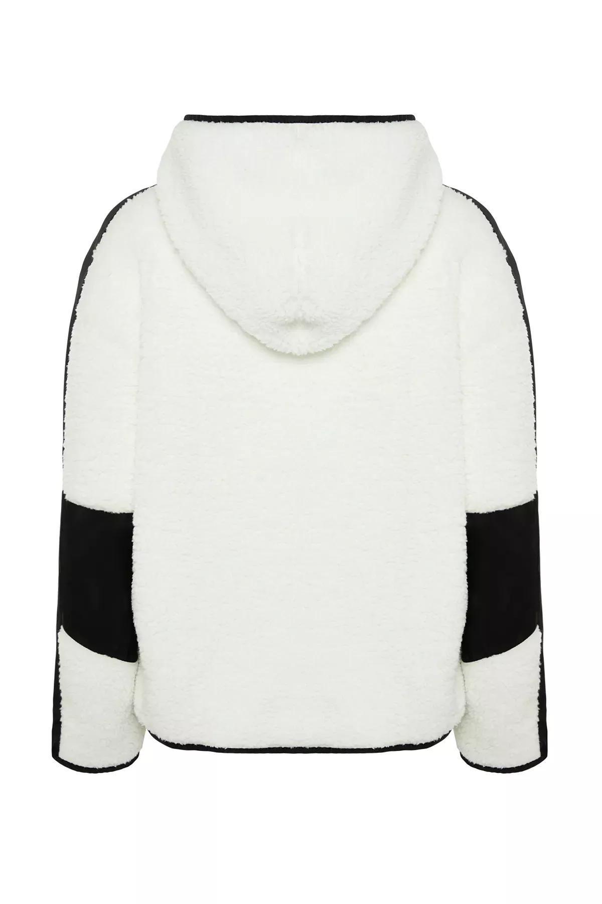 Cream Colour Block Wide Fit Sports Sweatshirt, , large image number 6