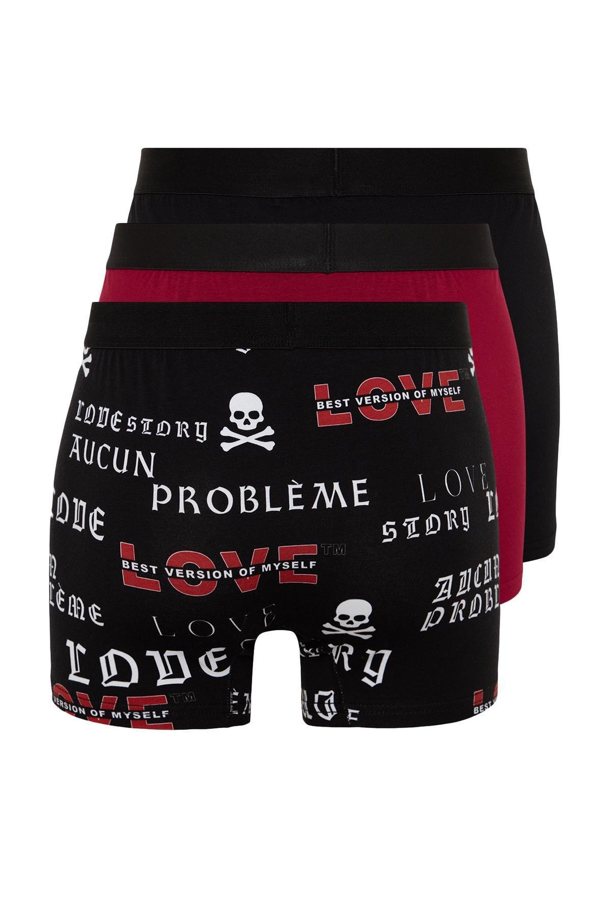 Multicolour Skull Patterned Boxer , Set Of 3, , large image number 0